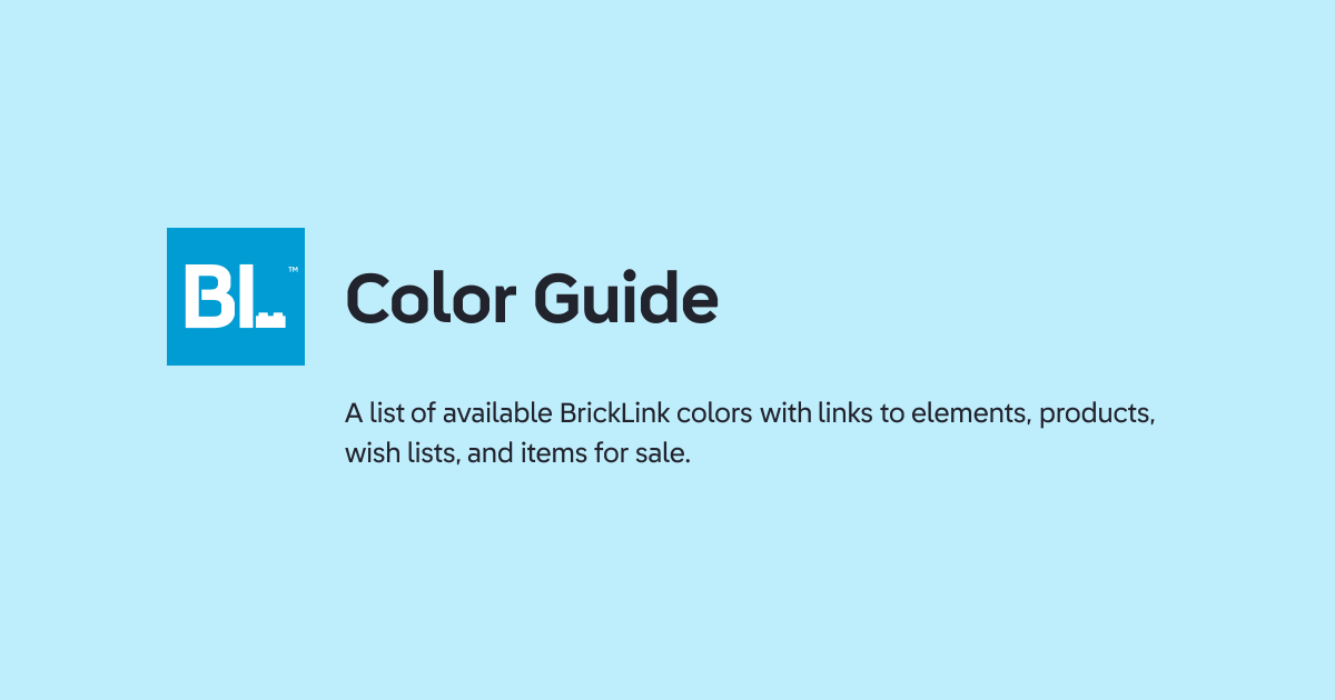 Color Guide | BrickLink